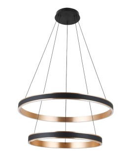 Azzardo RIO 50+70 3-STEP DIMM BK/GO Czarny/Miedziany 4xLED Wisząca Ring 3 Tryby Jasności AZ5779