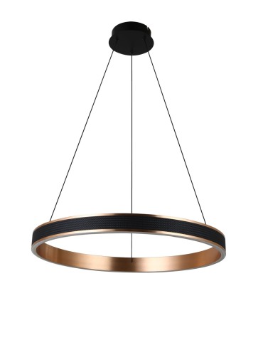 Azzardo RIO 60 3-STEP DIMM BK/GO Black/Copper 2xLED Pendant Ring 3 Brightness Modes AZ5777