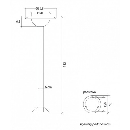 SU-MA Febe 1081-113 IP65 E27 max 10W, 230 V