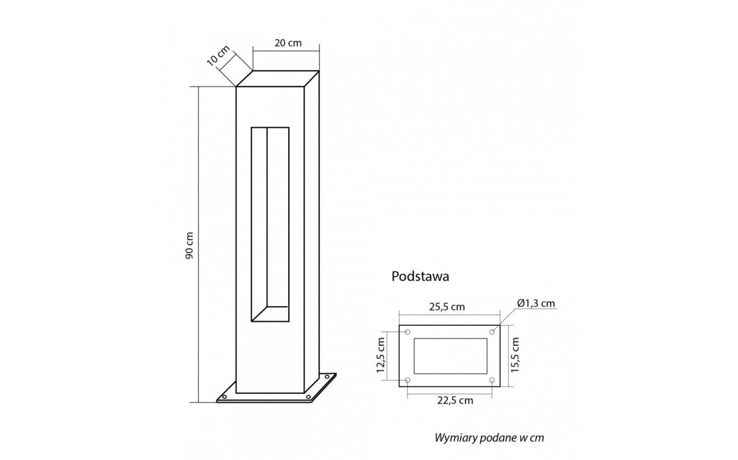 SU-MA Rektan RE-900 IP65 GU10, max 50W, 230V