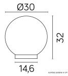 Shades for outdoor lamps - SU-MA Balls Classic G 300 Z ALU IP E27, 1 x 100 W, 230 V - product 3