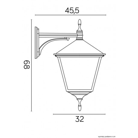 SU-MA Retro Kwadratowe K 3012/1/BD KWG IP43 E27, 1 x 100 W, 230 V