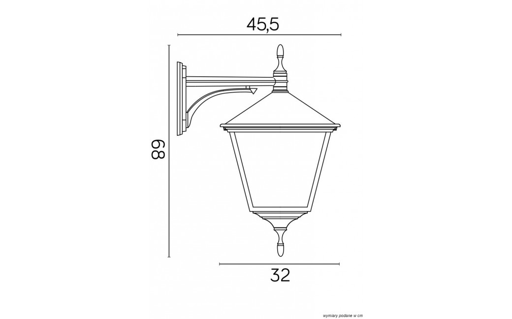 SU-MA Retro Kwadratowe K 3012/1/BD KWG IP43 E27, 1 x 100 W, 230 V