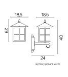 Outdoor wall lamps - SU-MA Venice K 3012/1/KW g IP43 E27, 1 x 60 W, 230 V - product 3