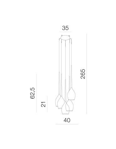 Azzardo IZZA 5 WHITE 5xE14 Pendant White Gloss AZ0311 - product 2