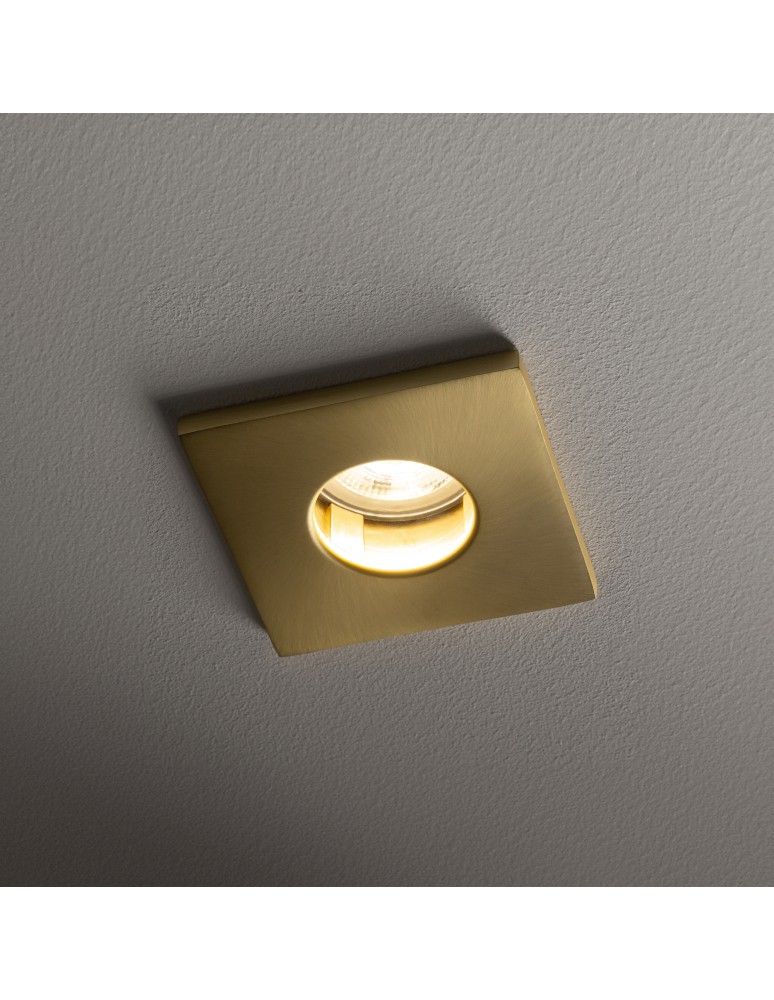Square flush-mounted lamps - Nowodvorski BAHIA Concealed Max wattage 15W only LED GU10 IP44/20 Brass 10712 - product kolory-swiatla.pl 2