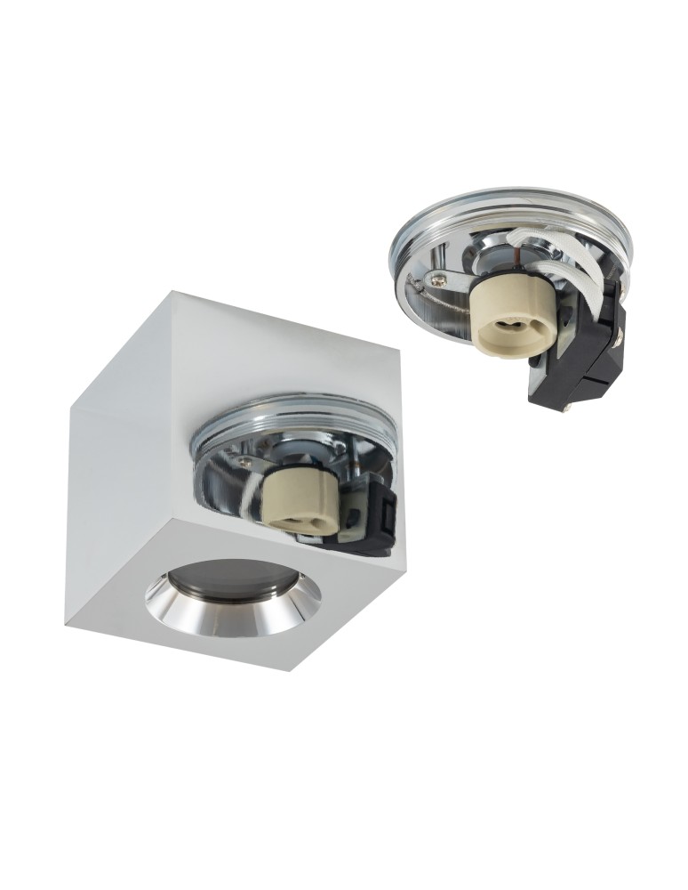 Hermetic ceiling luminaires - Nowodvorski PARANA Surface-mounted Max wattage 15W only LED GU10 IP44 Chrome 10717 - product kolory-swiatla.pl 5