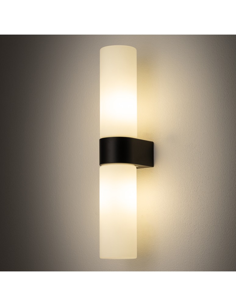 Bathroom wall lamps - Nowodvorski NATALIE Wall lamp Max wattage 10W only LED G9 IP44 Black 10728 - product kolory-swiatla.pl 2