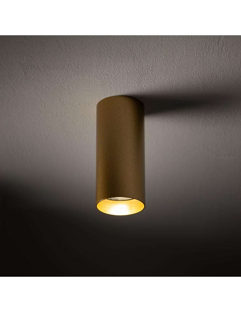 Round ceiling luminaires - Nowodvorski MONO S Surface-mounted Max wattage 10W only LED GU10 Satin Gold 10782 - product kolory-swiatla.pl 2