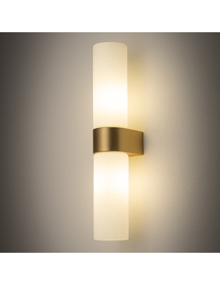 Bathroom wall lamps - Nowodvorski NATALIE Wall lamp Max wattage 10W only LED G9 IP44 Brass 10727 - product kolory-swiatla.pl 2