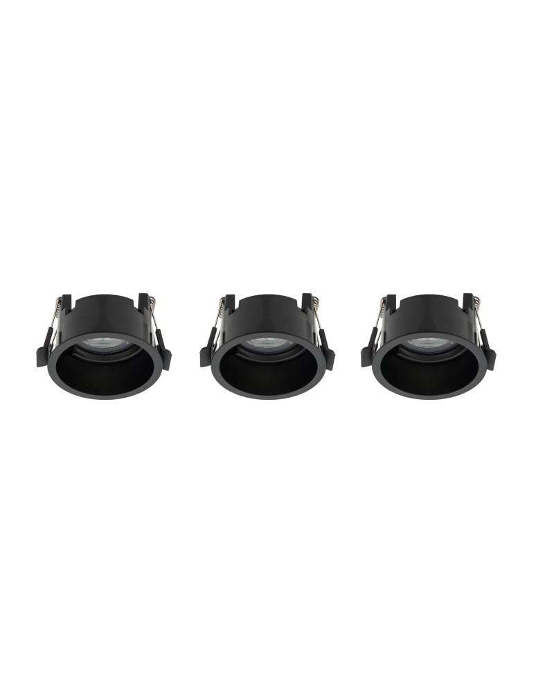 Round flush-mounted lamps - Nowodvorski CUP 3 PC SET Flush mount Max wattage 10W only LED GU10 Black 10794 - product kolory-swiatla.pl 1