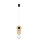 Single pendant lamps - Nowodvorski DROPS WOOD A Ceiling lamps Pendant lamps Max wattage 12W only LED G9 Natural wood 11173 - product 1