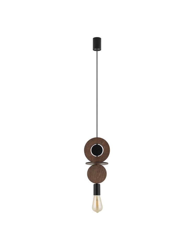 Single pendant lamps - Nowodvorski DROPS WOOD C Ceiling lamps Pendant lamps Max wattage 25W only LED E27 Dark wood 11175 - product kolory-swiatla.pl 1