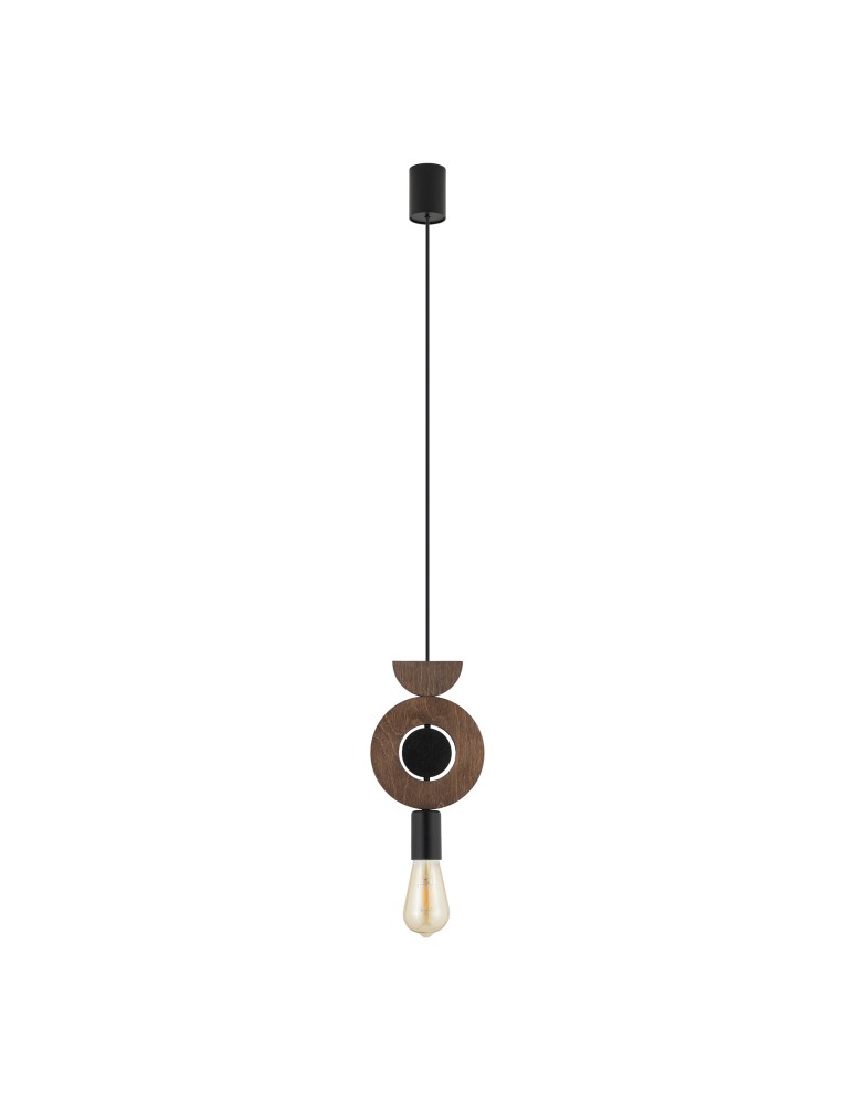 Single pendant lamps - Nowodvorski DROPS WOOD D Ceiling lamps Pendant lamps Max wattage 25W only LED E27 Dark wood 11176 - product kolory-swiatla.pl 1
