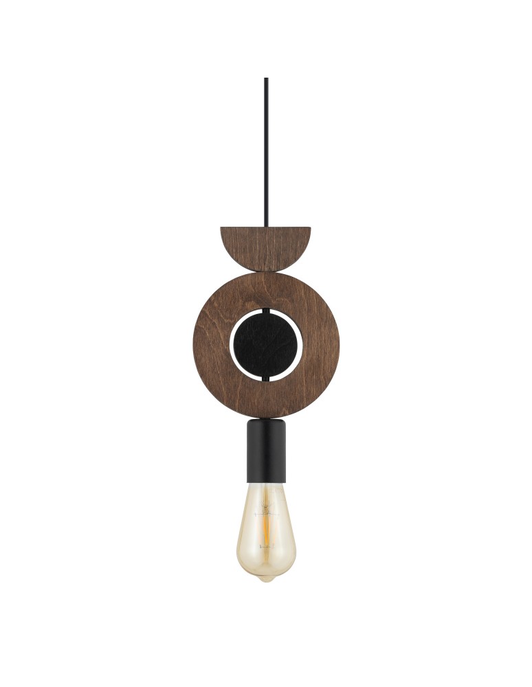 Single pendant lamps - Nowodvorski DROPS WOOD D Ceiling lamps Pendant lamps Max wattage 25W only LED E27 Dark wood 11176 - product kolory-swiatla.pl 3