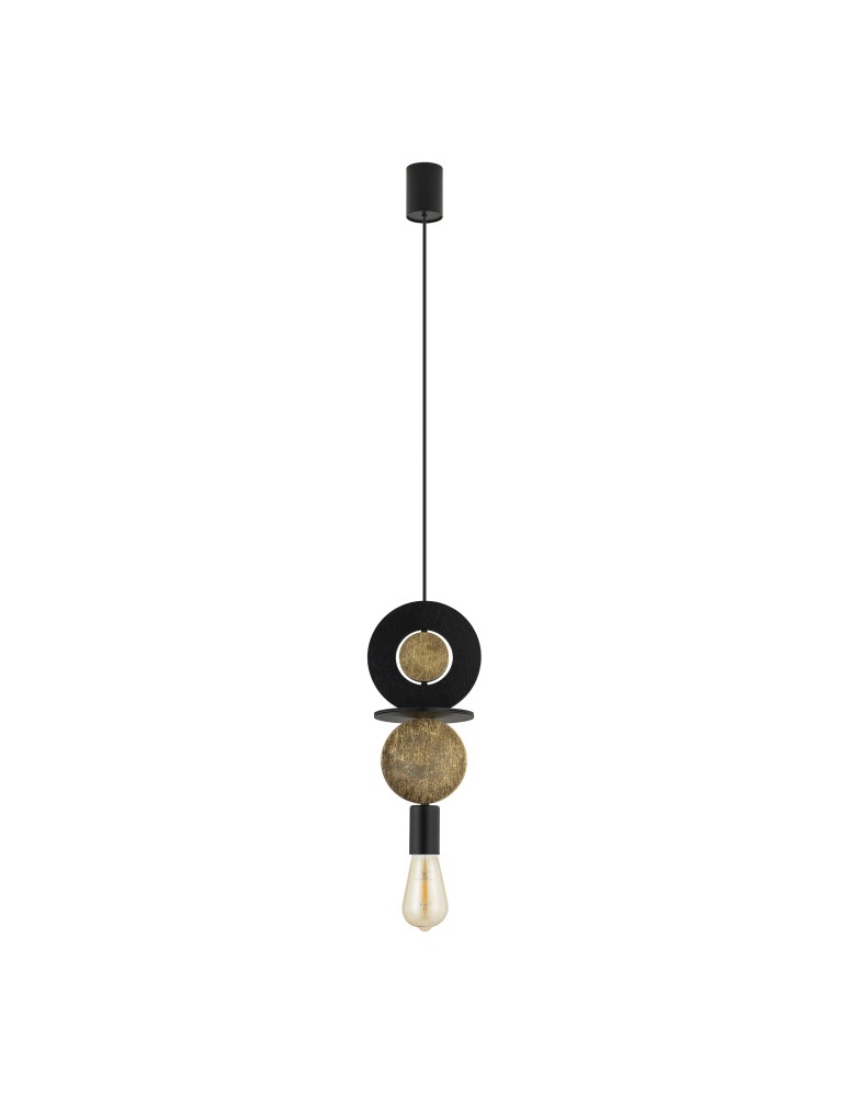 Single pendant lamps - Nowodvorski DROPS WOOD E Ceiling lamps Pendant lamps Max wattage 25W only LED E27 Black 11177 - product kolory-swiatla.pl 1