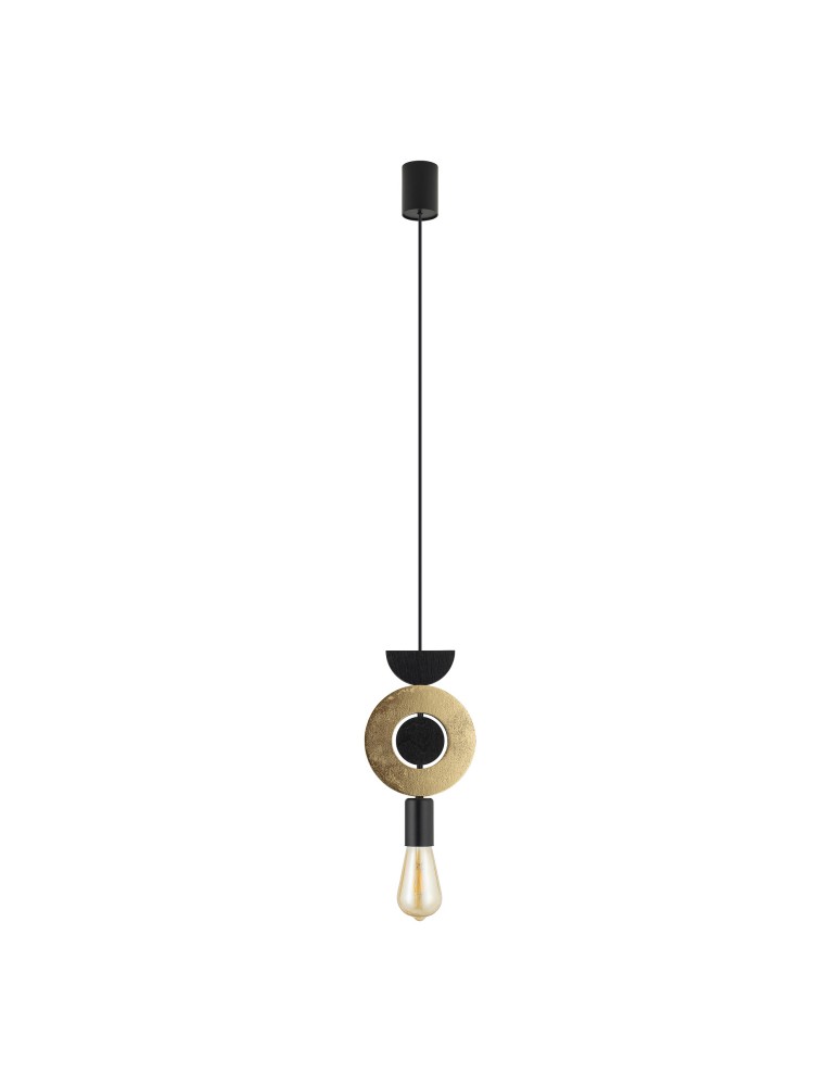 Single pendant lamps - Nowodvorski DROPS WOOD F Ceiling lamps Pendant lamps Max wattage 25W only LED E27 Gold 11180 - product kolory-swiatla.pl 1