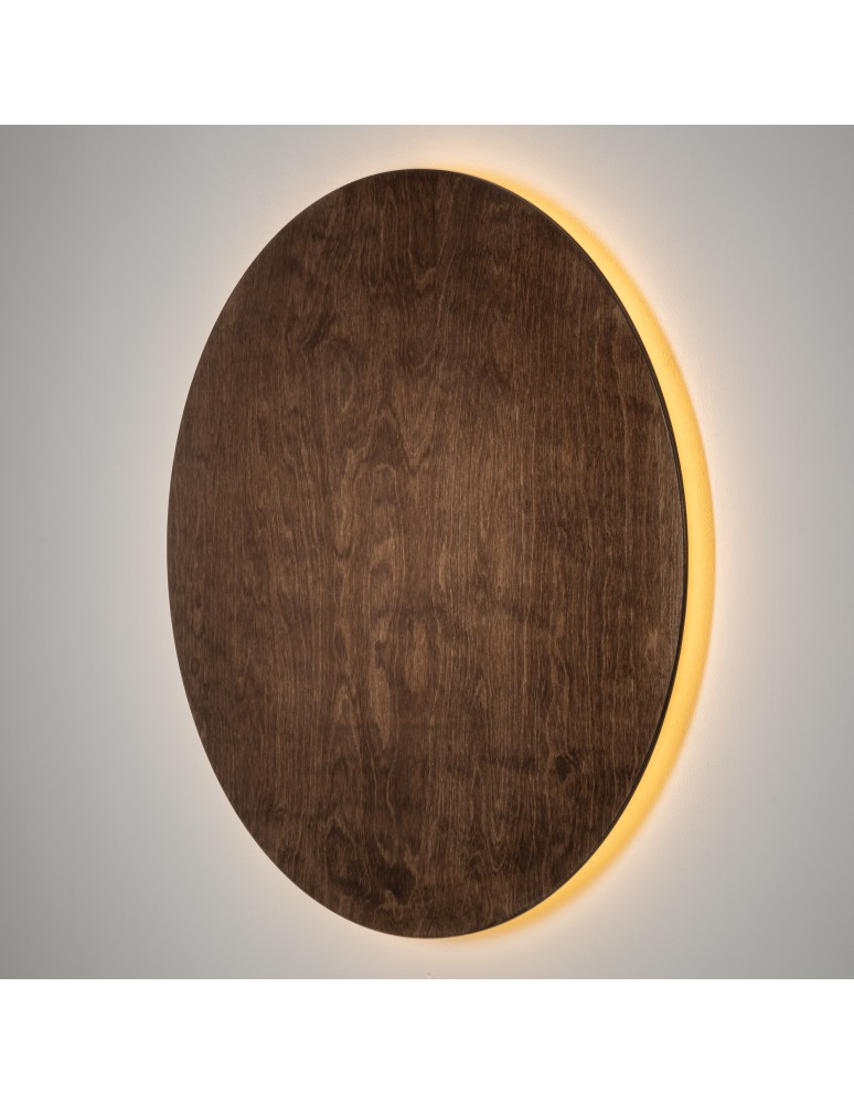 Designer wall lamps - Nowodvorski RING TIMBER LED XXL Wall lamp Max power 22W LED 3000K Dark wood 11178 - product kolory-swiatla.pl 4