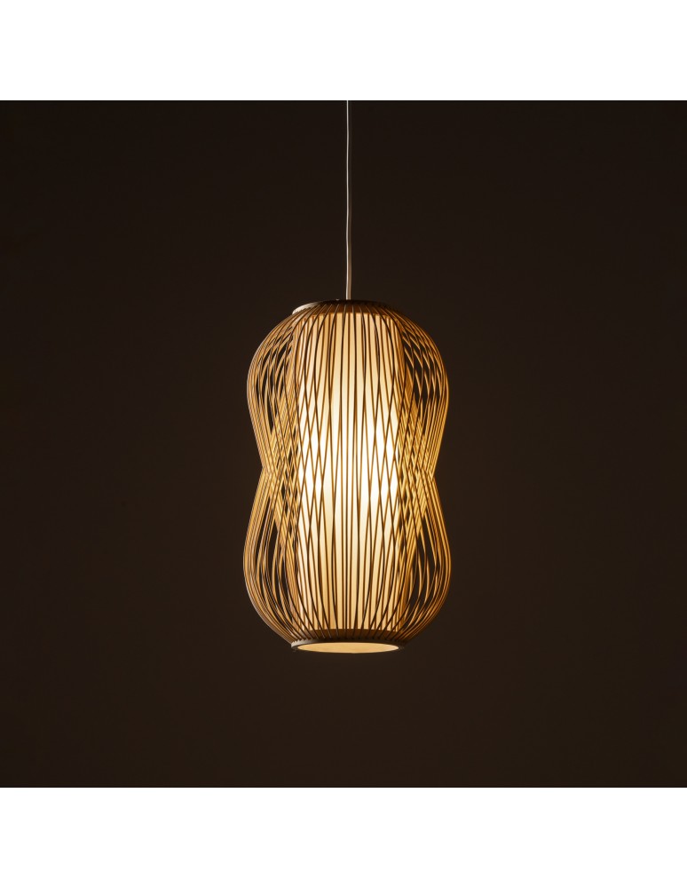 Boho pendant lamps - Nowodvorski PUKET M Ceiling lamps Pendant lamps Max wattage 25W only LED E27 Natural wood 11161 - product kolory-swiatla.pl 3