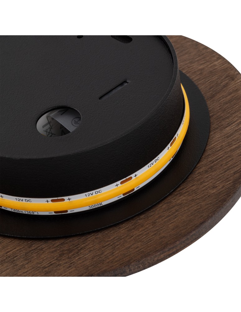 Designer wall lamps - Nowodvorski RING TIMBER LED S Wall Sockets Max power 7W LED 3000K Dark wood 11288. - product kolory-swiatla.pl 6