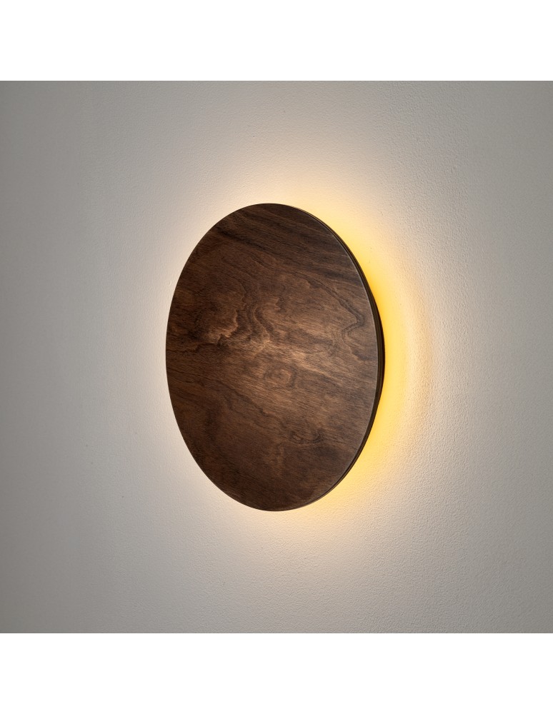 Designer wall lamps - Nowodvorski RING TIMBER LED M Wall Mounted Max power 10W LED 3000K Dark wood 11290. - product kolory-swiatla.pl 4