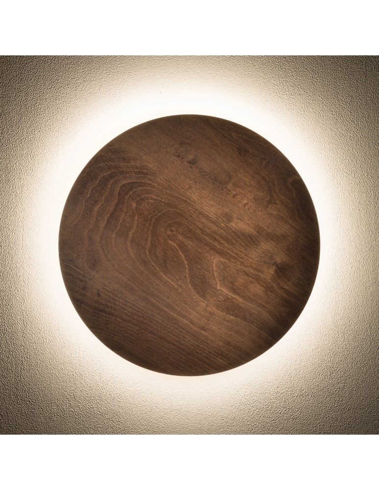 Designer wall lamps - Nowodvorski RING TIMBER LED L Wall lamp Max power 13W LED 3000K Dark wood 11291 - product kolory-swiatla.pl 2