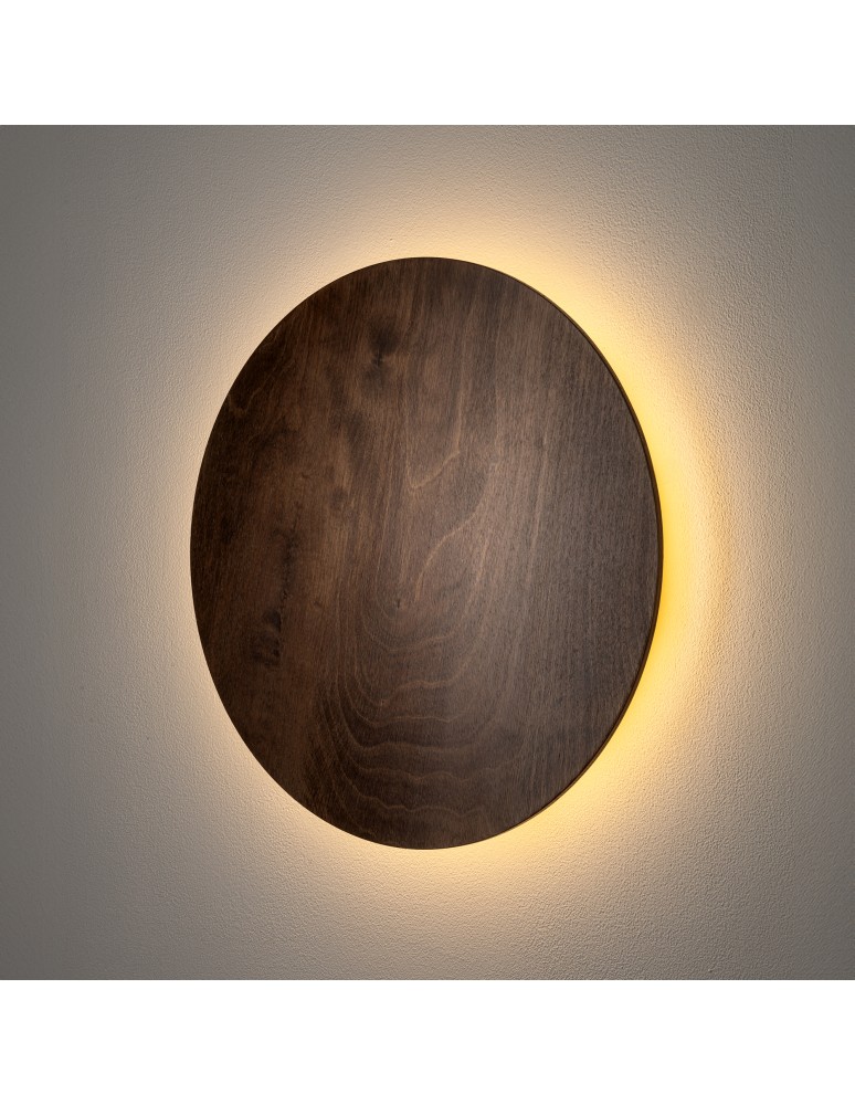 Designer wall lamps - Nowodvorski RING TIMBER LED L Wall lamp Max power 13W LED 3000K Dark wood 11291 - product kolory-swiatla.pl 4
