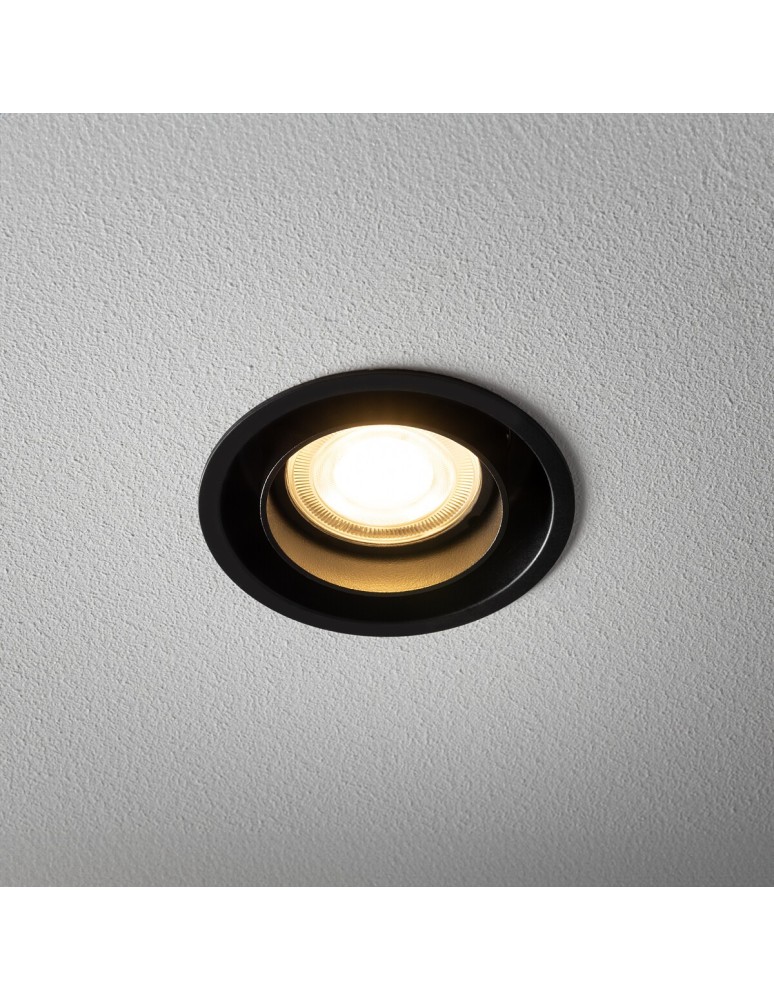 Round flush-mounted lamps - Nowodvorski MONO SLIDE Flush Mounted Spot Max wattage 10W only LED GU10 Black 10799 - product kolory-swiatla.pl 10