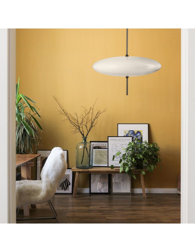 Scandinavian style pendant lamps -  Step Into Design PIATTO pendant lamp white and black 50 cm ST-9222P WB - product kolory-swiatla.pl 5