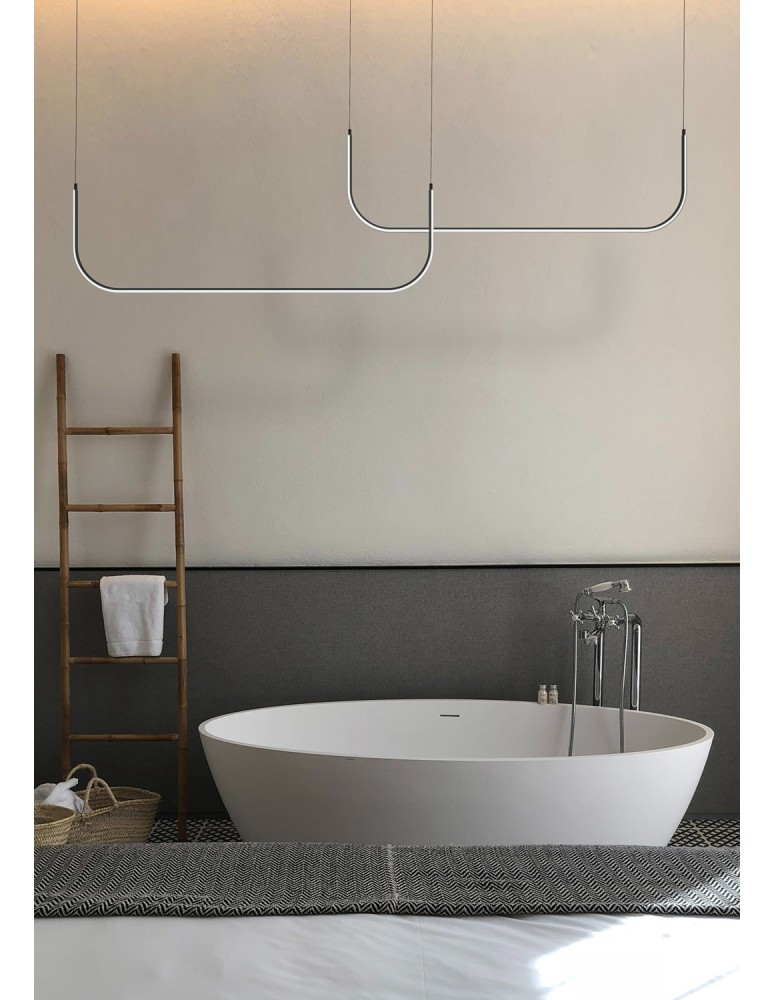 Pendant lamps over the island -  Step Into Design MINIMA-2 led pendant lamp black 120 cm MP0095-2-120 - product kolory-swiatla.pl 8