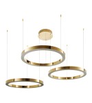 Pendant lamps circles -  Step Into Design CIRCLE 60+80+100 LED pendant lamp gloss gold on 1 soffit DN924-60+80+100 gold - product 1