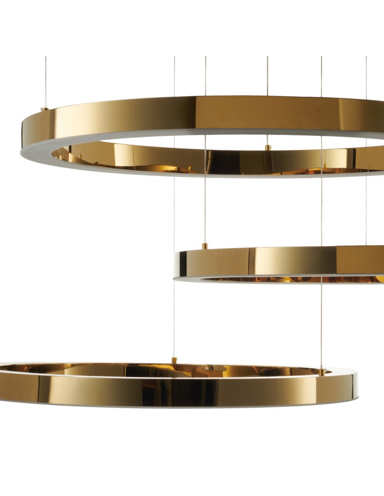 Pendant lamps circles -  Step Into Design CIRCLE 60+80+100 LED pendant lamp gloss gold on 1 soffit DN924-60+80+100 gold - product kolory-swiatla.pl 5