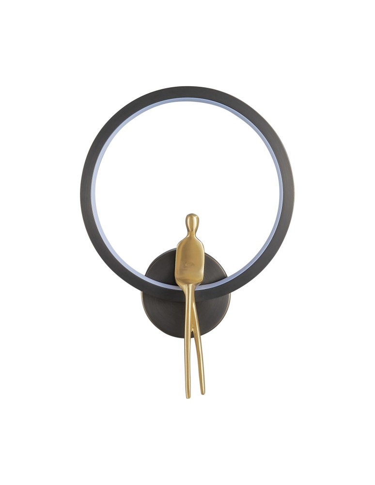 Designer wall lamps -  Step Into Design AMICI RING LED wall lamp black and gold 27 cm ST-B3607 black - product kolory-swiatla.pl 1