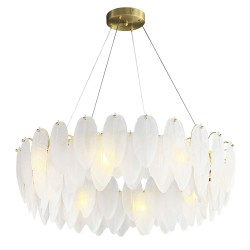 Step Into Design Lampa wisząca PIUMA mosiądz biała 80 cm ST-6289-8