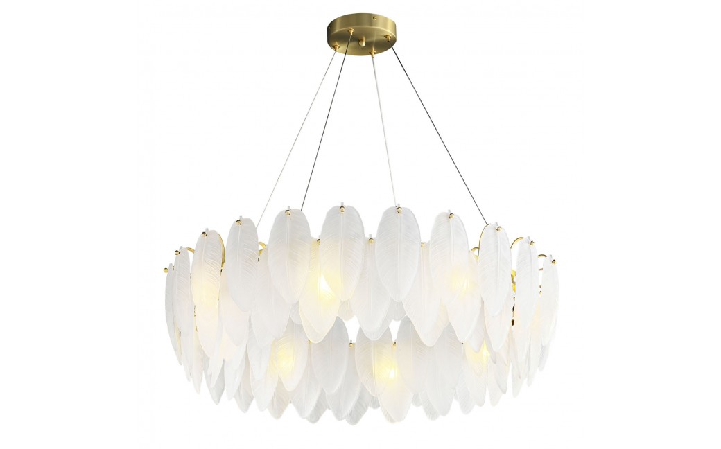  Step Into Design Lampa wisząca PIUMA mosiądz biała 80 cm ST-6289-8