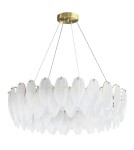 Glamour pendant lamps -  Step Into Design PIUMA pendant lamp brass white 80 cm ST-6289-8 - product 2