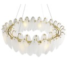 Glamour pendant lamps -  Step Into Design PIUMA pendant lamp brass white 80 cm ST-6289-8 - product 4