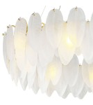 Glamour pendant lamps -  Step Into Design PIUMA pendant lamp brass white 80 cm ST-6289-8 - product 5