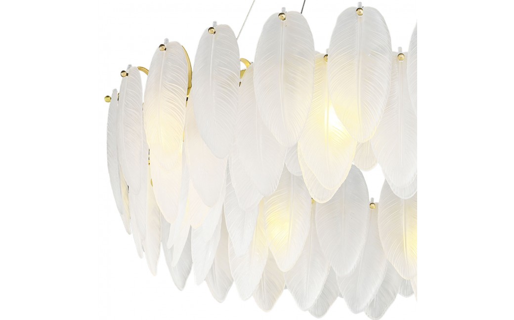  Step Into Design Lampa wisząca PIUMA mosiądz biała 80 cm ST-6289-8