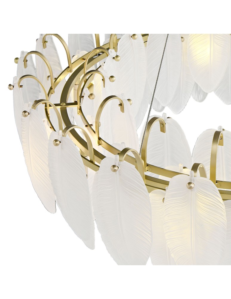 Glamour pendant lamps -  Step Into Design PIUMA pendant lamp brass white 80 cm ST-6289-8 - product kolory-swiatla.pl 6