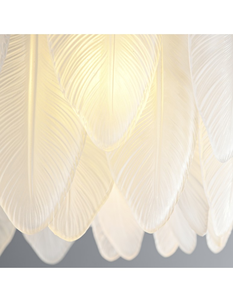 Glamour pendant lamps -  Step Into Design PIUMA pendant lamp brass white 80 cm ST-6289-8 - product kolory-swiatla.pl 7
