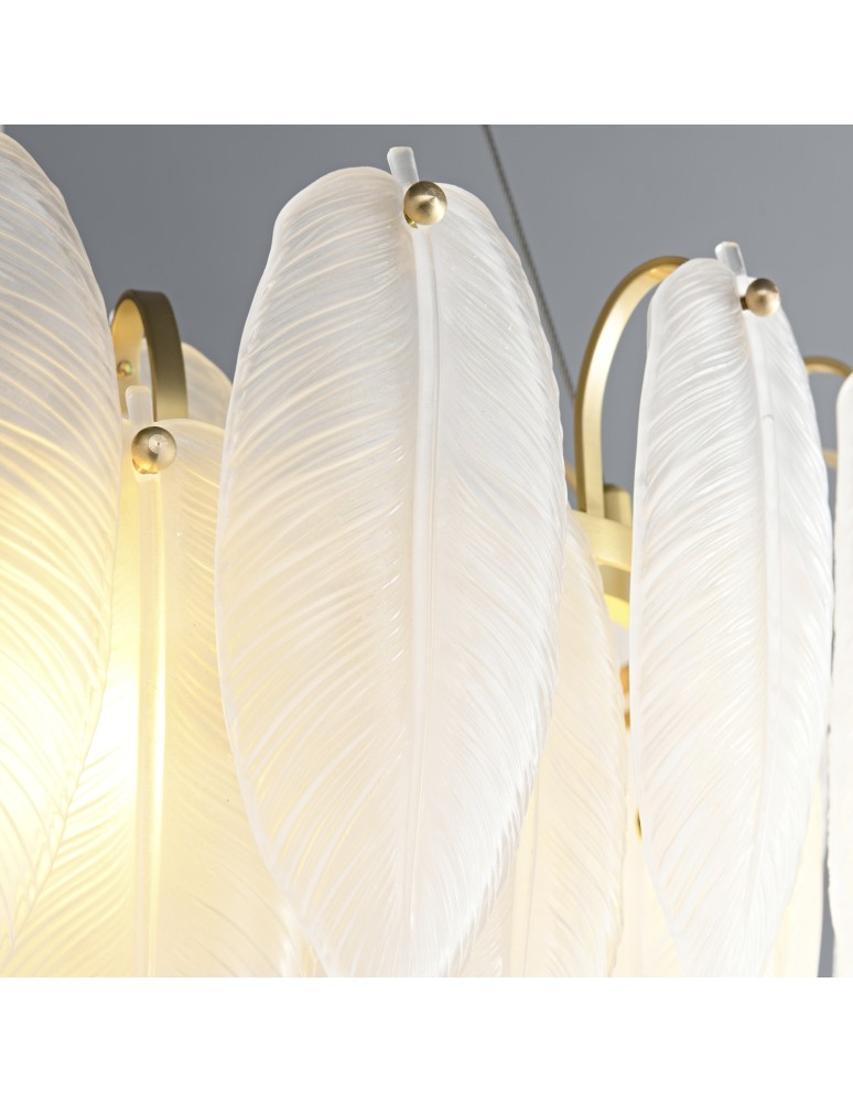 Glamour pendant lamps -  Step Into Design PIUMA pendant lamp brass white 80 cm ST-6289-8 - product kolory-swiatla.pl 9