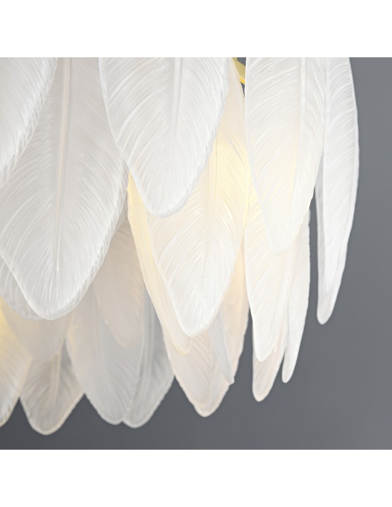 Glamour pendant lamps -  Step Into Design PIUMA pendant lamp brass white 80 cm ST-6289-8 - product kolory-swiatla.pl 10