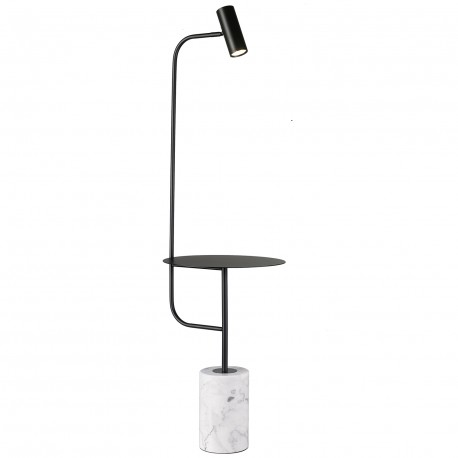  Step Into Design Lampa podłogowa ze stolikiem VINCENT czarna 146 cm ST-7027F black