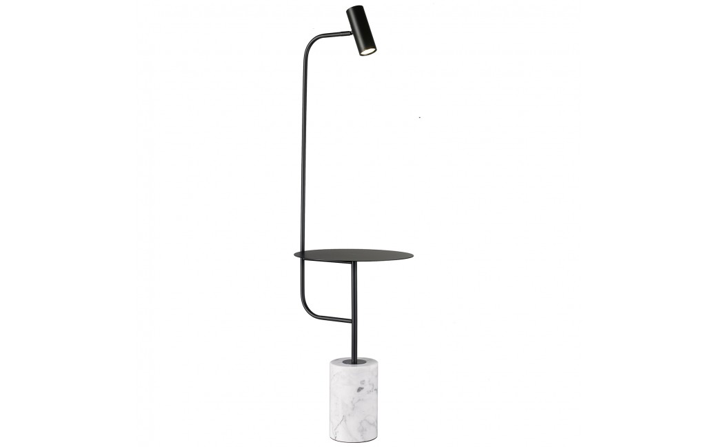  Step Into Design Lampa podłogowa ze stolikiem VINCENT czarna 146 cm ST-7027F black