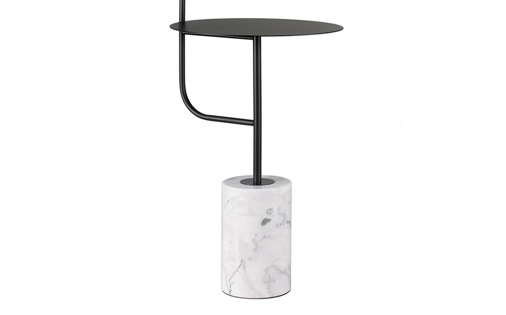  Step Into Design Lampa podłogowa ze stolikiem VINCENT czarna 146 cm ST-7027F black