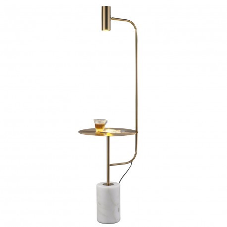 Step Into Design Lampa podłogowa ze stolikiem VINCENT złota 146 cm ST-7027F gold