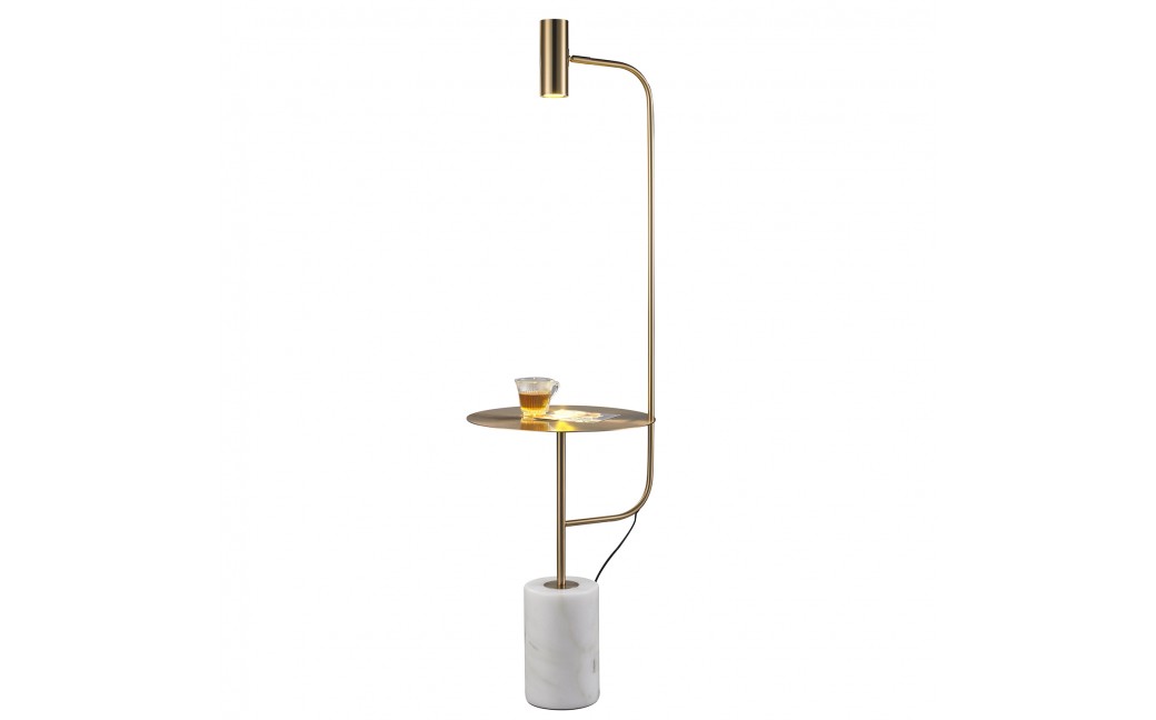 Step Into Design Lampa podłogowa ze stolikiem VINCENT złota 146 cm ST-7027F gold