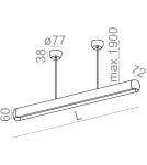 LED pendant lamps - Aqform EQUILIBRA DIRECT LED Pendant 64cm 9W 570lm 50061 - product 2
