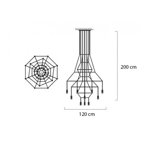 King Home Lampa wisząca FLUSSO 20 czarna (MSE1501100470)